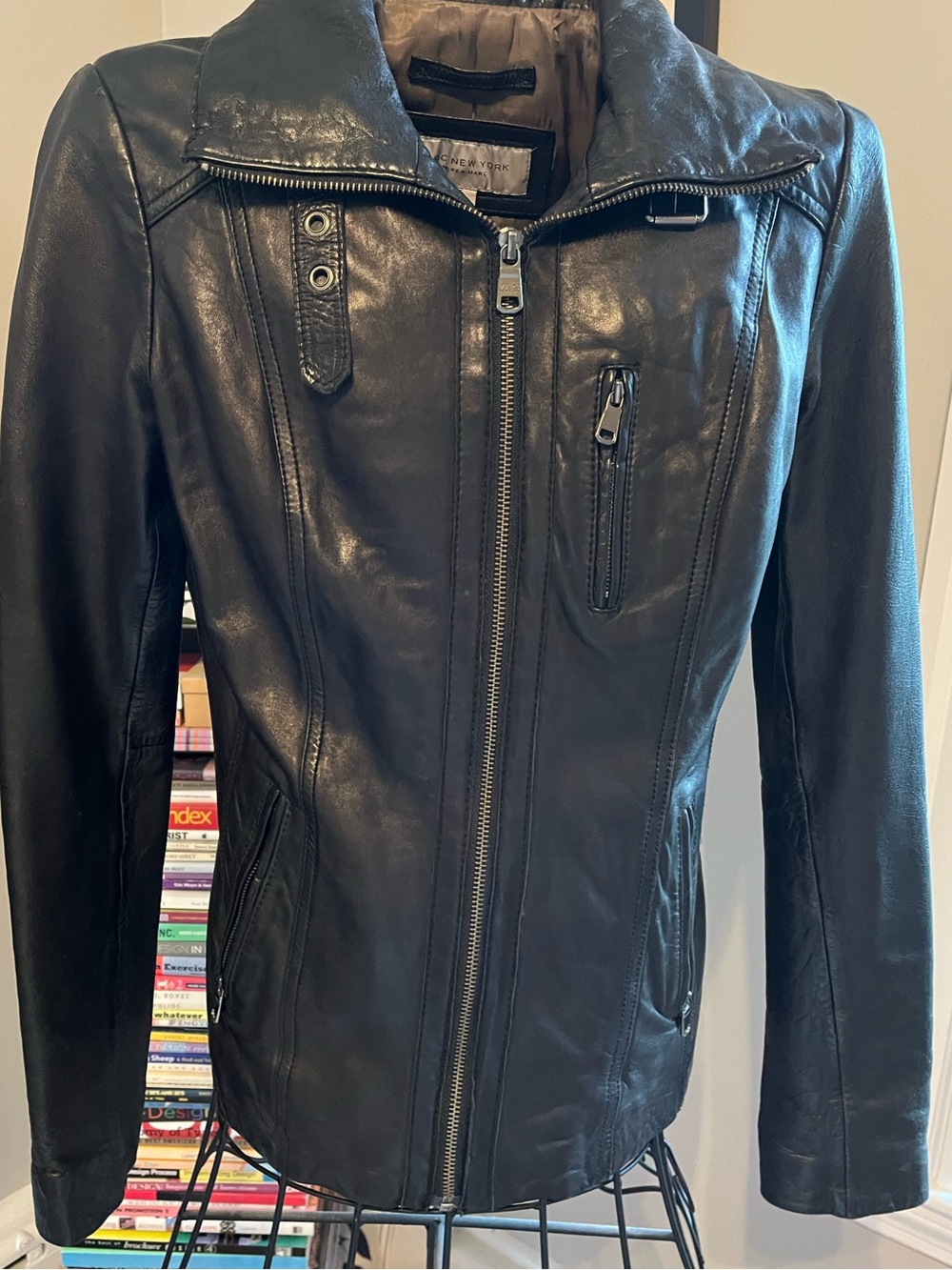 Marc New York Black Leather Moto Jacket